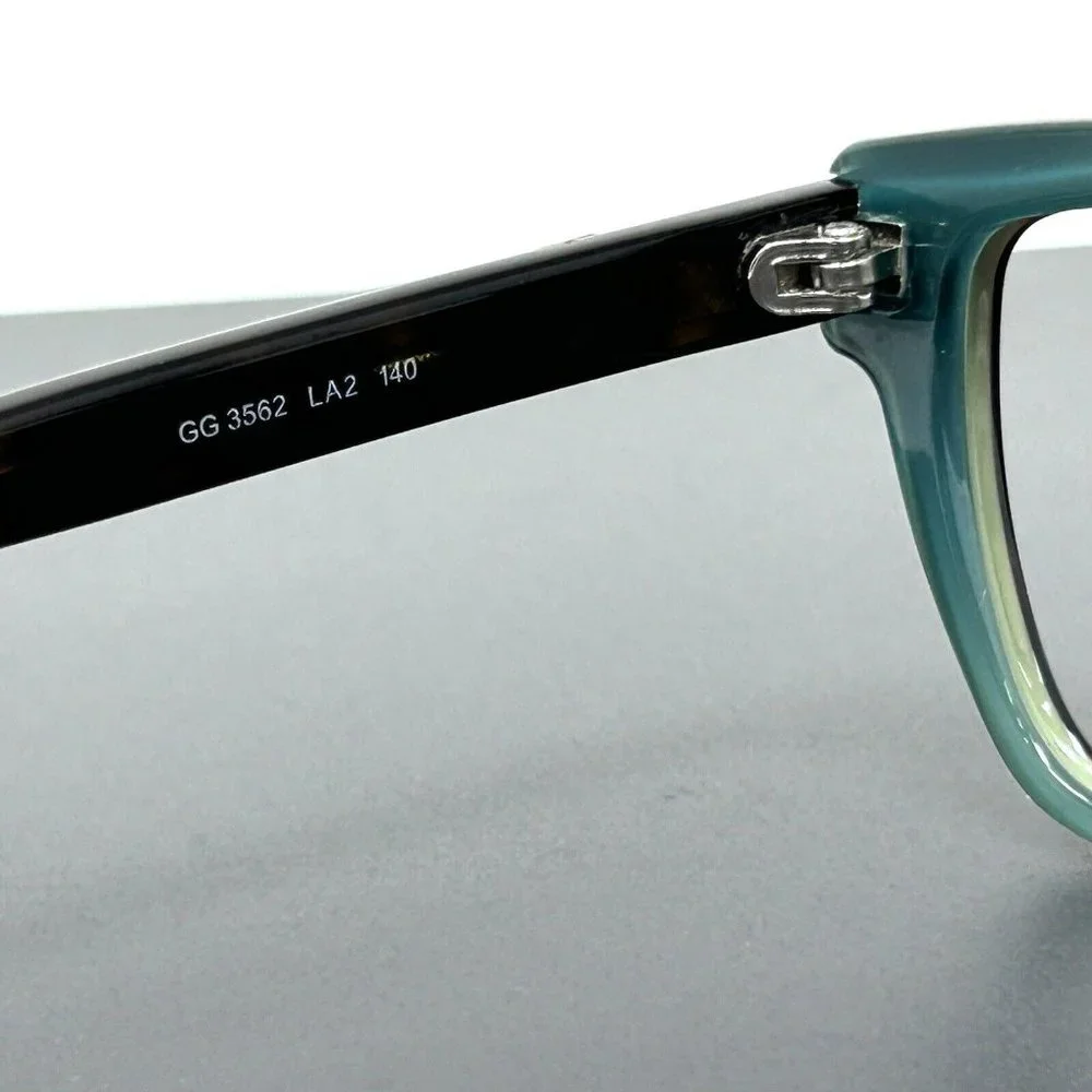 Gucci Eyeglasses GG 3562 LA2 Havana on Green Cat Eye Frame Italy 53[]14 140 - Picture 4 of 13
